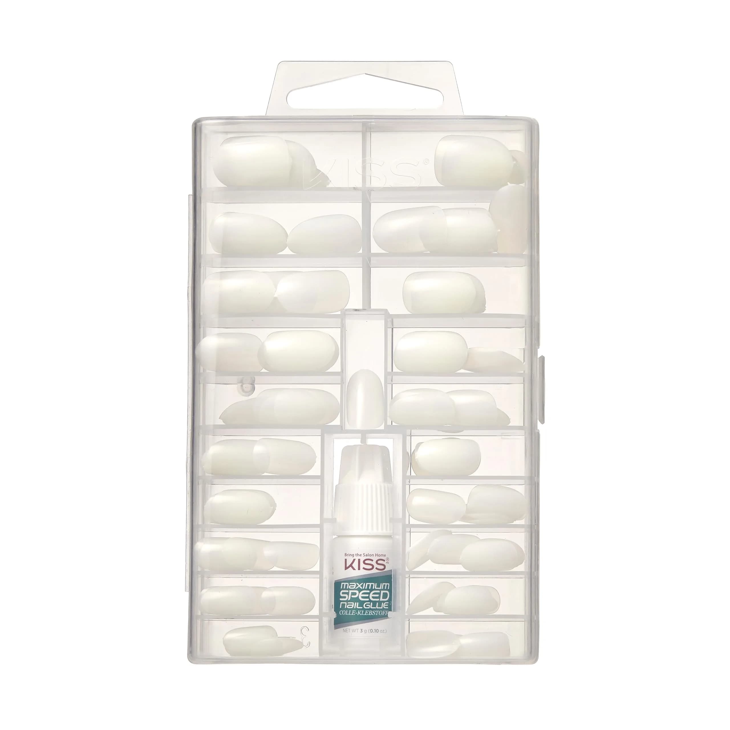 KISS 100 Full-Cover Nails Active Oval Medium Size | Professional Quality Press-On Nails with Glue - view 2