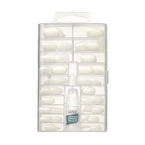 KISS 100 Full-Cover Nails Active Oval Medium Size | Professional Quality Press-On Nails with Glue thumbnail 2