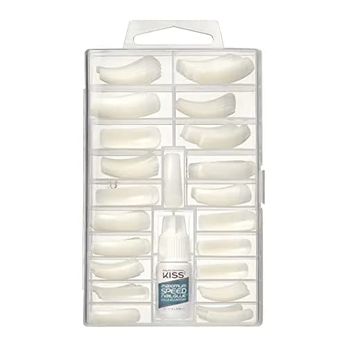 KISS 100 Tips Curve Overlap Style False Press On Nail Kit - Long Length | 100 Count (Pack of 1) thumbnail 4
