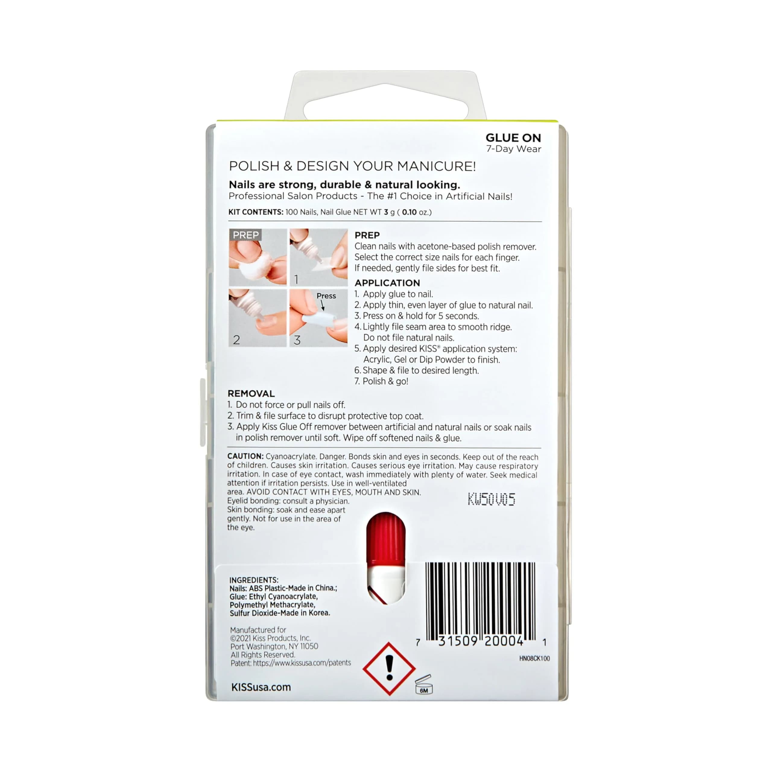 KISS 100 Tips Curve Overlap Style False Press On Nail Kit - Long Length | 100 Count (Pack of 1) - view 3