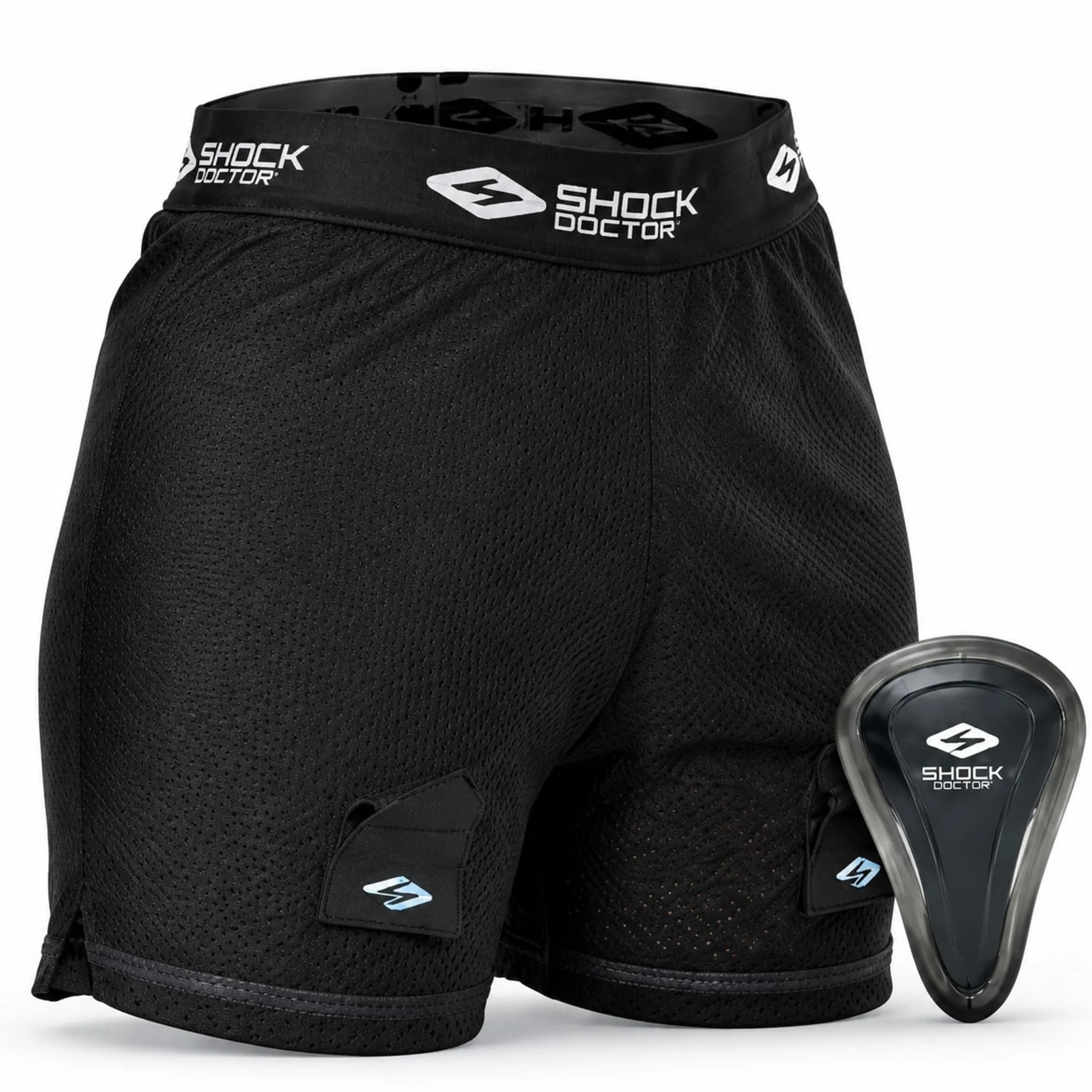 Shock Doctor Women's Core Loose Hockey Shorts with Pelvic Protector Included for Adult Women Black | Ventilated Support — Black