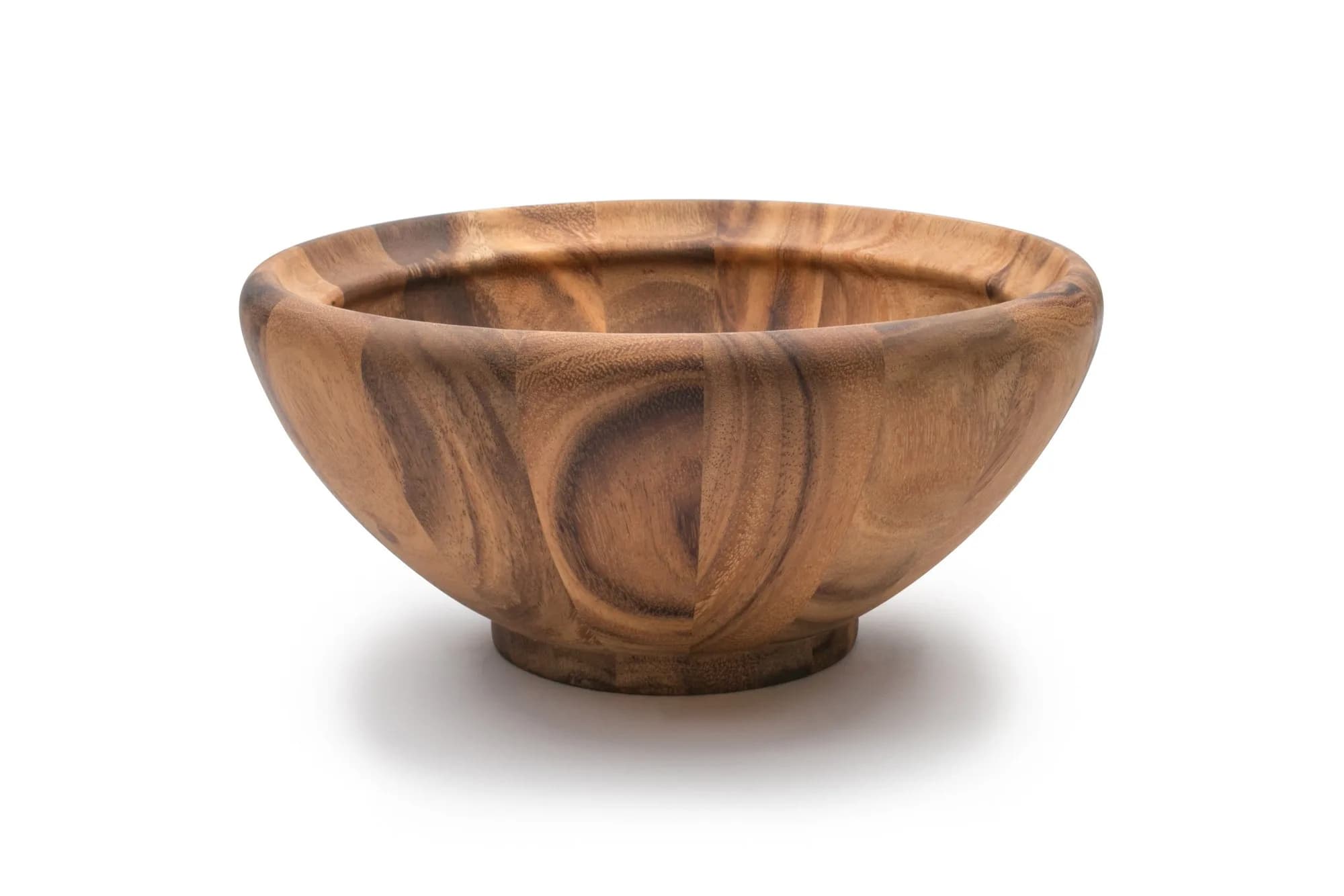Ironwood Gourmet Acacia Wood Salad Bowl, Large 30.48cm (12") x 13.97cm (5.5") Salinas Fruit & Salad Bowl | Handcrafted Natural Wood Centerpiece — 12" Large Salinas Salad Bowl
