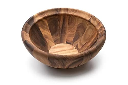Ironwood Gourmet Acacia Wood Salad Bowl, Large 30.48cm (12") x 13.97cm (5.5") Salinas Fruit & Salad Bowl | Handcrafted Natural Wood Centerpiece thumbnail 7