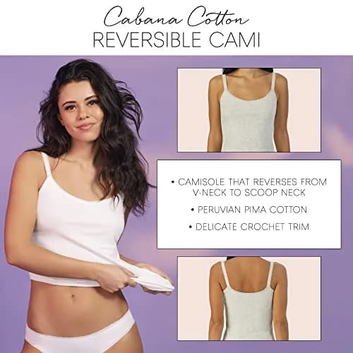 OnGossamer Womens Cabana Cotton Camisole Small | Reversible, Soft Pima Cotton, Layering Essential thumbnail 3