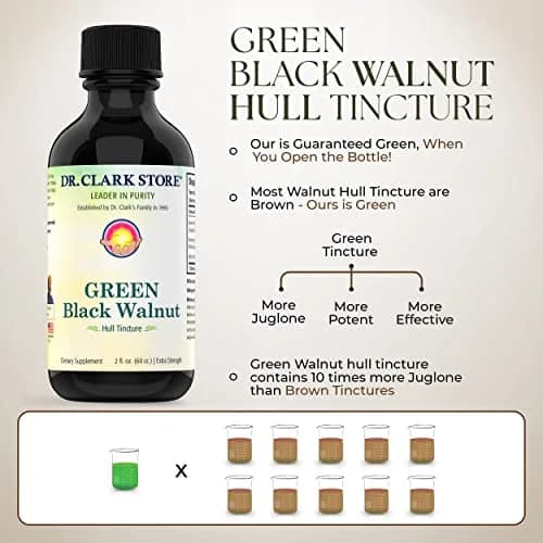 Dr Clark Store Green Black Walnut Hull Tincture 60ml (2 Fl Oz) | Supports Intestinal Microbial Balance thumbnail 2