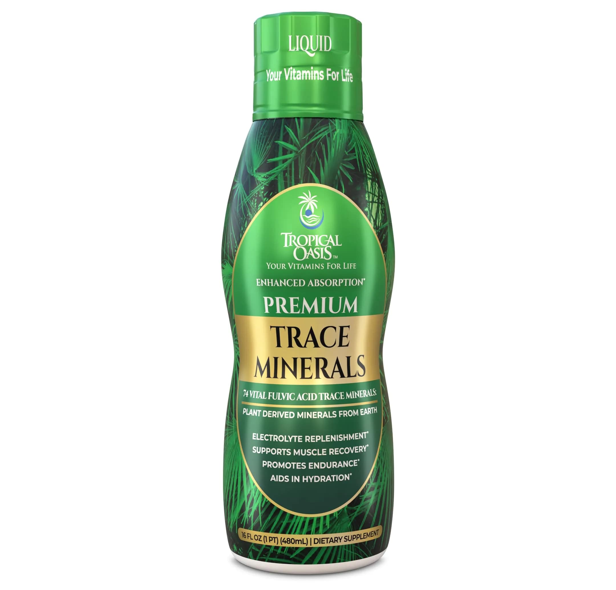 Tropical Oasis 16 oz Nutritional Supplement | 74 Organic Plant-Based Trace Minerals, Up to 96% Absorption