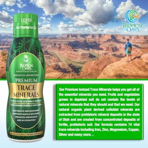 Tropical Oasis 16 oz Nutritional Supplement | 74 Organic Plant-Based Trace Minerals, Up to 96% Absorption thumbnail 6