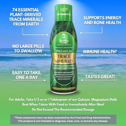 Tropical Oasis 16 oz Nutritional Supplement | 74 Organic Plant-Based Trace Minerals, Up to 96% Absorption thumbnail 3