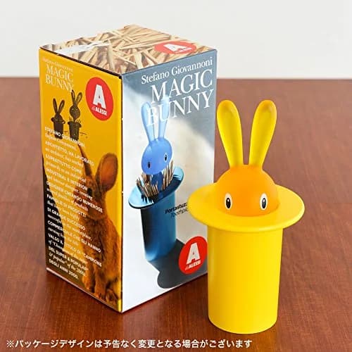 A di Alessi Magic Bunny Toothpick Holder, Yellow | 7.6 cm (3 in) Diameter x 15.2 cm (6 in) Height thumbnail 6
