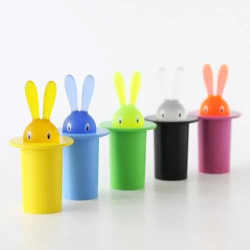 A di Alessi Magic Bunny Toothpick Holder, Yellow | 7.6 cm (3 in) Diameter x 15.2 cm (6 in) Height thumbnail 7