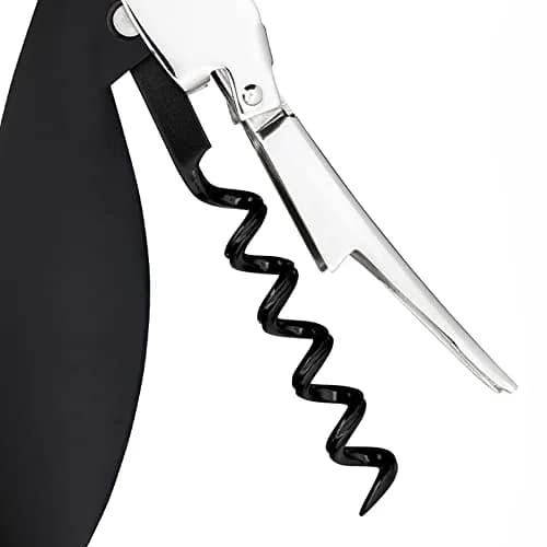 Alessi Parrot Sommelier Corkscrew Black | Designer Alessandro Mendini Cast Aluminum & PC thumbnail 4