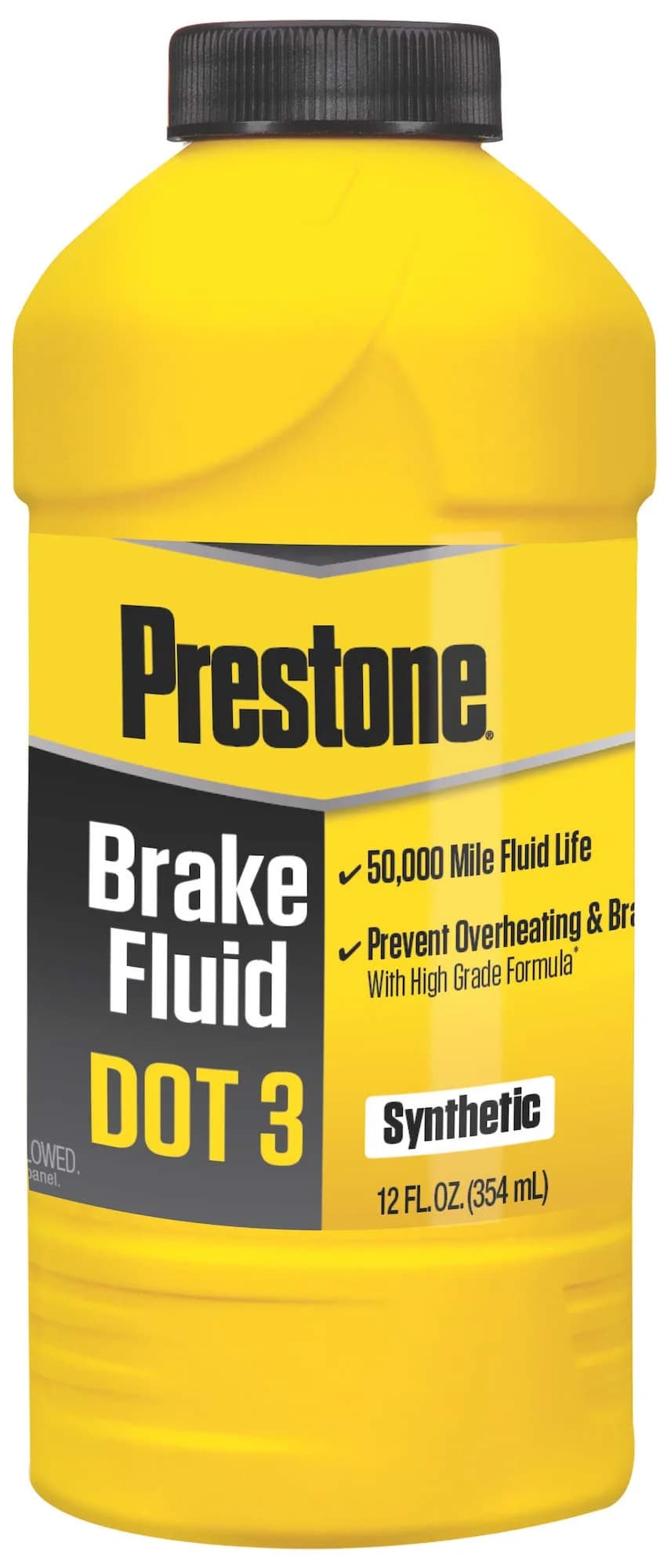 Prestone DOT 3 Synthetic Brake Fluid 12 oz. | High Boiling Point, 50,000 Mile Life, Water Absorption Resistance - main product image