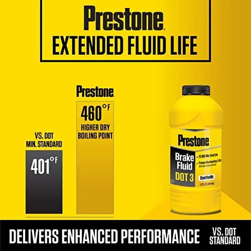 Prestone DOT 3 Synthetic Brake Fluid 12 oz. | High Boiling Point, 50,000 Mile Life, Water Absorption Resistance thumbnail 4