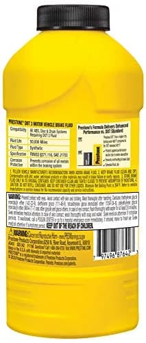Prestone DOT 3 Synthetic Brake Fluid 12 oz. | High Boiling Point, 50,000 Mile Life, Water Absorption Resistance thumbnail 2