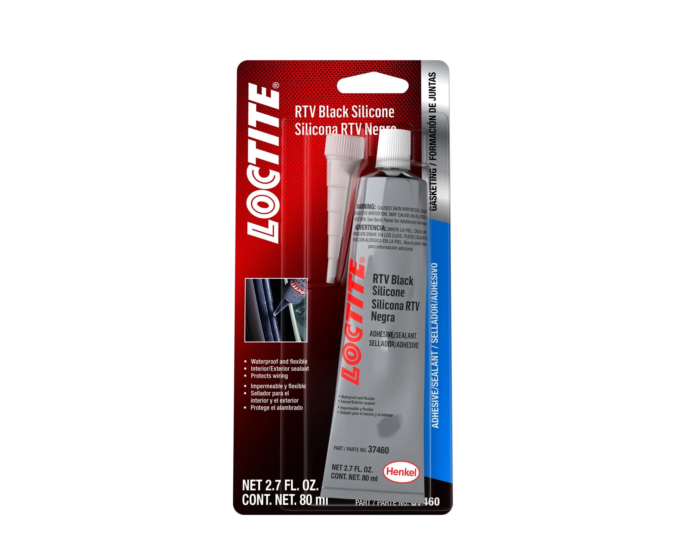 Loctite 37460 Black RTV Silicone Adhesive Sealant 80 ml (2.7 Fl Oz) | High-Temperature Automotive Sealant - main product image