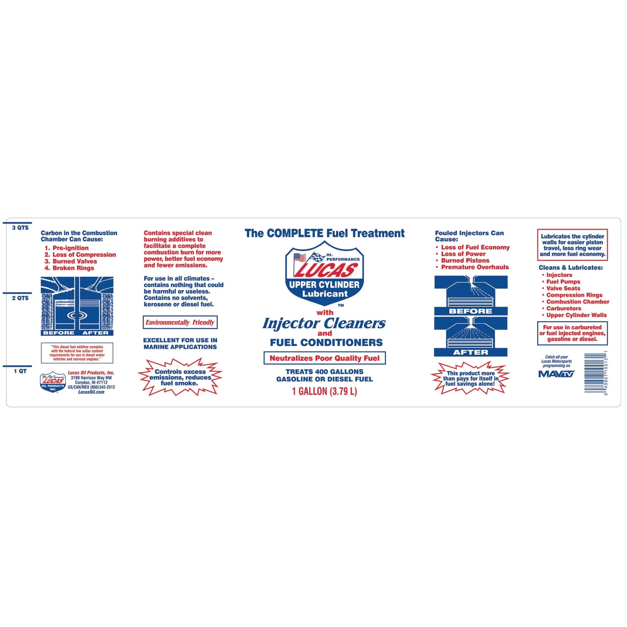 Lucas Oil Fuel Treatment 1 Gallon (3.78 L) | Boosts Power & MPG - view 2