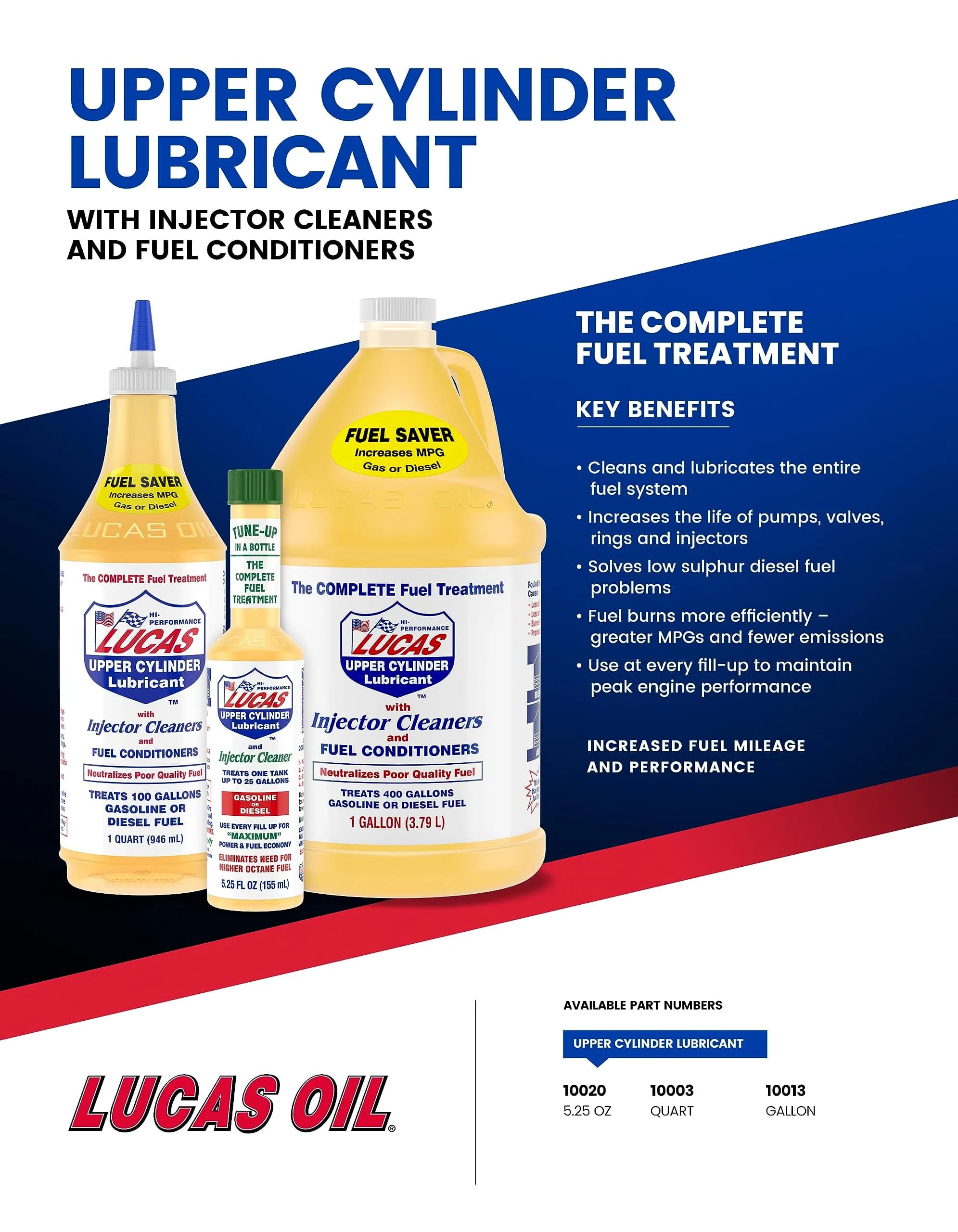 Lucas Oil Fuel Treatment 1 Gallon (3.78 L) | Boosts Power & MPG - view 3
