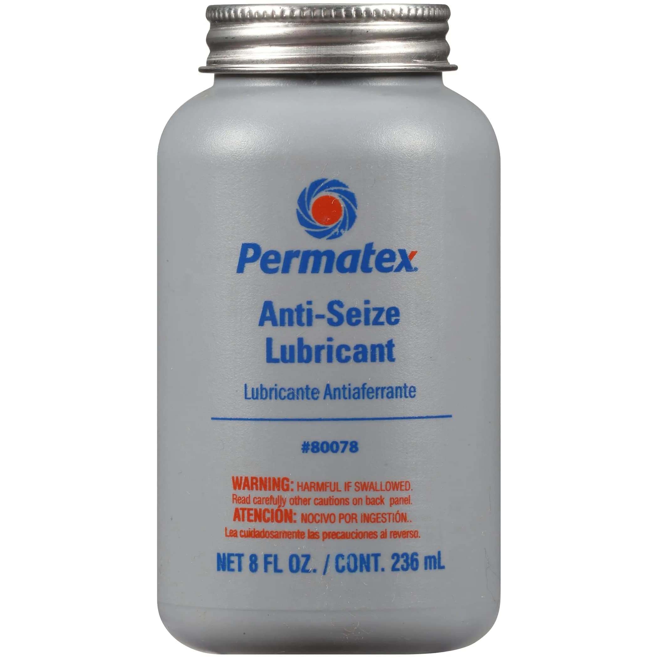 Permatex 80078 Anti-Seize Lubricant with Brush Top Bottle, 236ml (8 fl oz) | High Temp Up to 1600°F