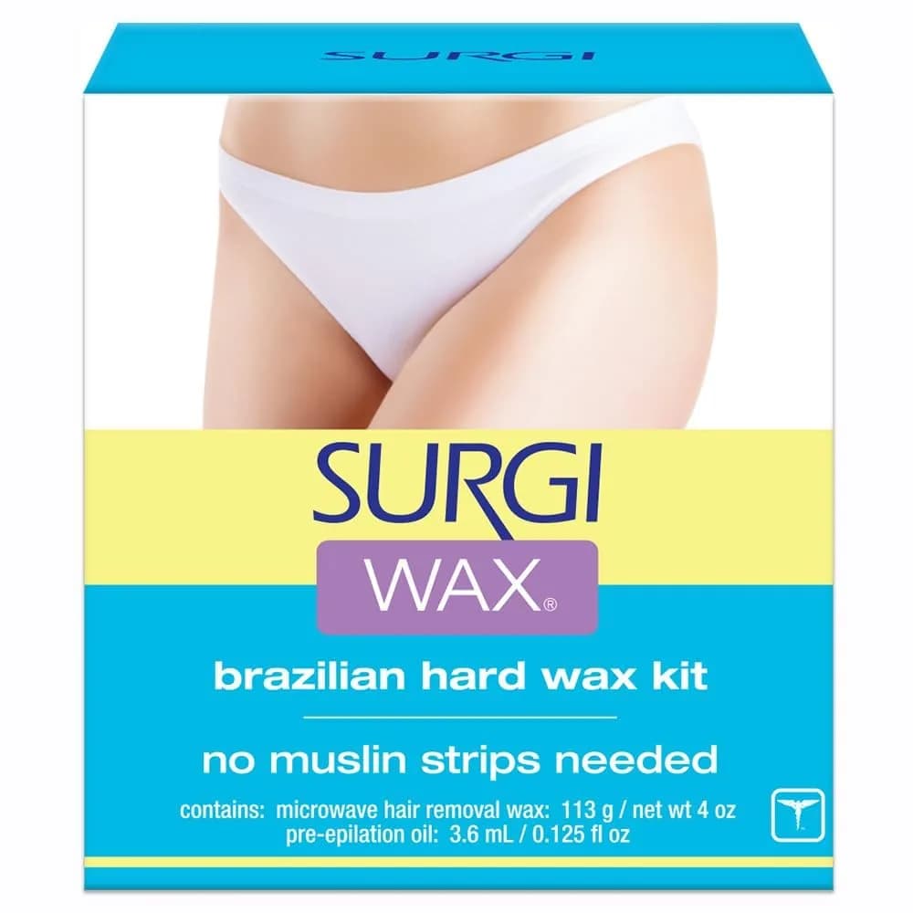 Surgiwax Brazilian Hard Wax Kit 4oz (118ml) | Microwaveable Wax for Smooth Skin — 4 Ounce
