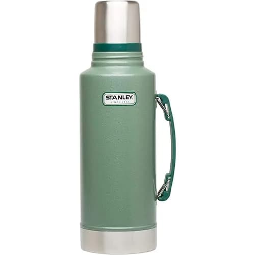 Stanley Heritage Classic Vacuum Bottle with Handle 2 qt (1.89 L) | Leakproof Cup Lid | Keep Drinks Hot or Cold for Travel | Insulated Stainless Steel Thermal Bottle | Hammertone Green thumbnail 1