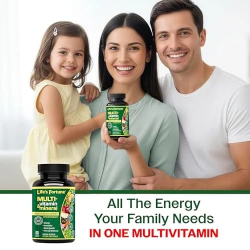 Life's Fortune Whole Food Multivitamin & Mineral Supplement for Men & Women | 60 Vegetarian Tablets | Energy, Immunity & Brain Support thumbnail 7