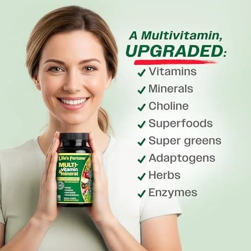 Life's Fortune Whole Food Multivitamin & Mineral Supplement for Men & Women – Energy Support Vitamins for Immune, Brain & Metabolism Support – Iron Free, 180 Vegetarian Tablets | Supports Daily Wellness & Vitality thumbnail 4