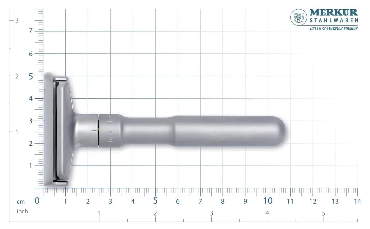 MERKUR FUTUR 700 Adjustable Double Edge Safety Razor - Matte Chrome, 13.5g (0.476 oz) | Precision German Engineering for a Custom Shave - view 7