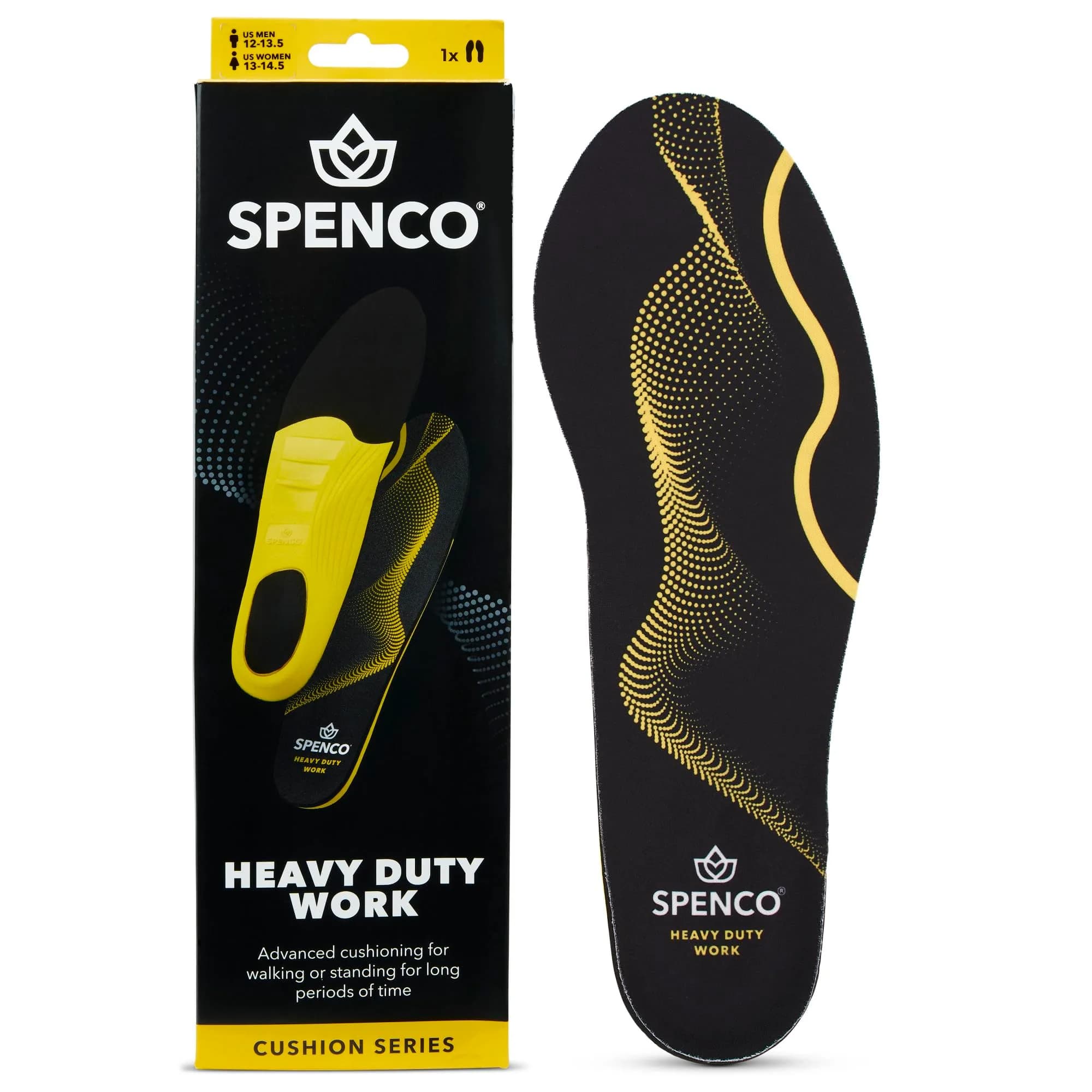 Spenco PolySorb Heavy Duty Insoles | Heavy Support & Impact Absorption for Work & Daily Use