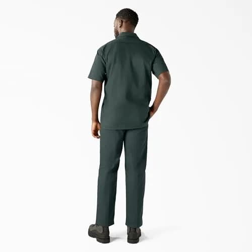 Dickies Men's Short-Sleeve Work Shirt, Hunter Green, Small | Moisture-Wicking Cotton-Poly Blend thumbnail 6