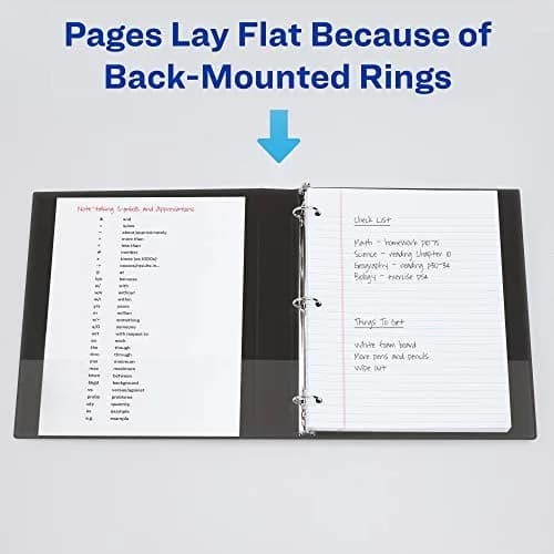 Avery Standard View 3 Ring Binder, 3" Round Rings, 460-Sheet Capacity, 3.5 Inch Wide Spine, Black | Value Pack Storage Binder thumbnail 6