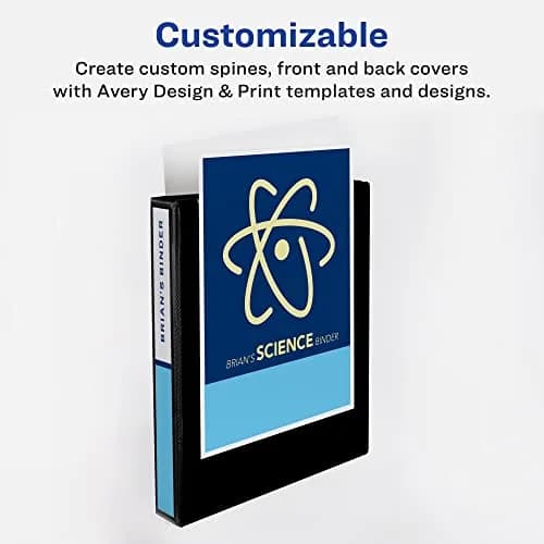 Avery Standard View 3 Ring Binder, 3" Round Rings, 460-Sheet Capacity, 3.5 Inch Wide Spine, Black | Value Pack Storage Binder thumbnail 3