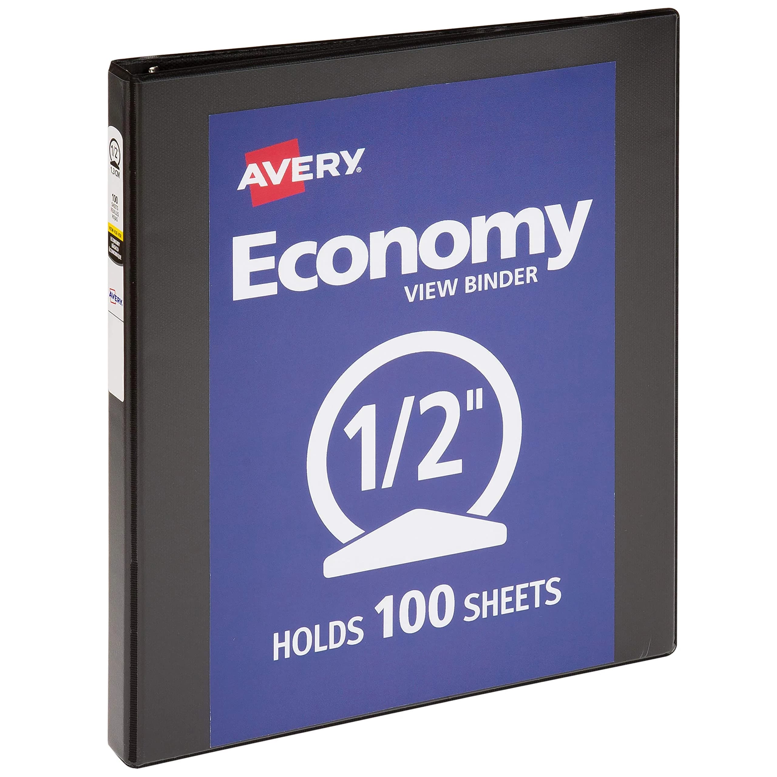 Avery Standard View 3 Ring Binder, 3" Round Rings, 460-Sheet Capacity, 3.5 Inch Wide Spine, Black | Value Pack Storage Binder — Black