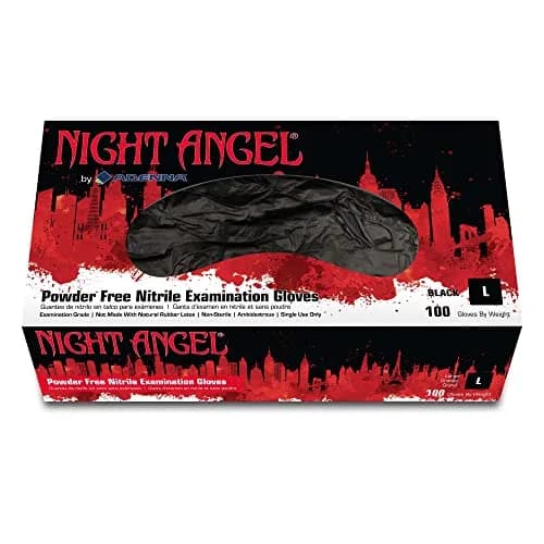 Adenna Night Angel Black Nitrile Exam Gloves 4 mil X-Large | Powder-Free, Textured Grip, Medical-Grade thumbnail 7