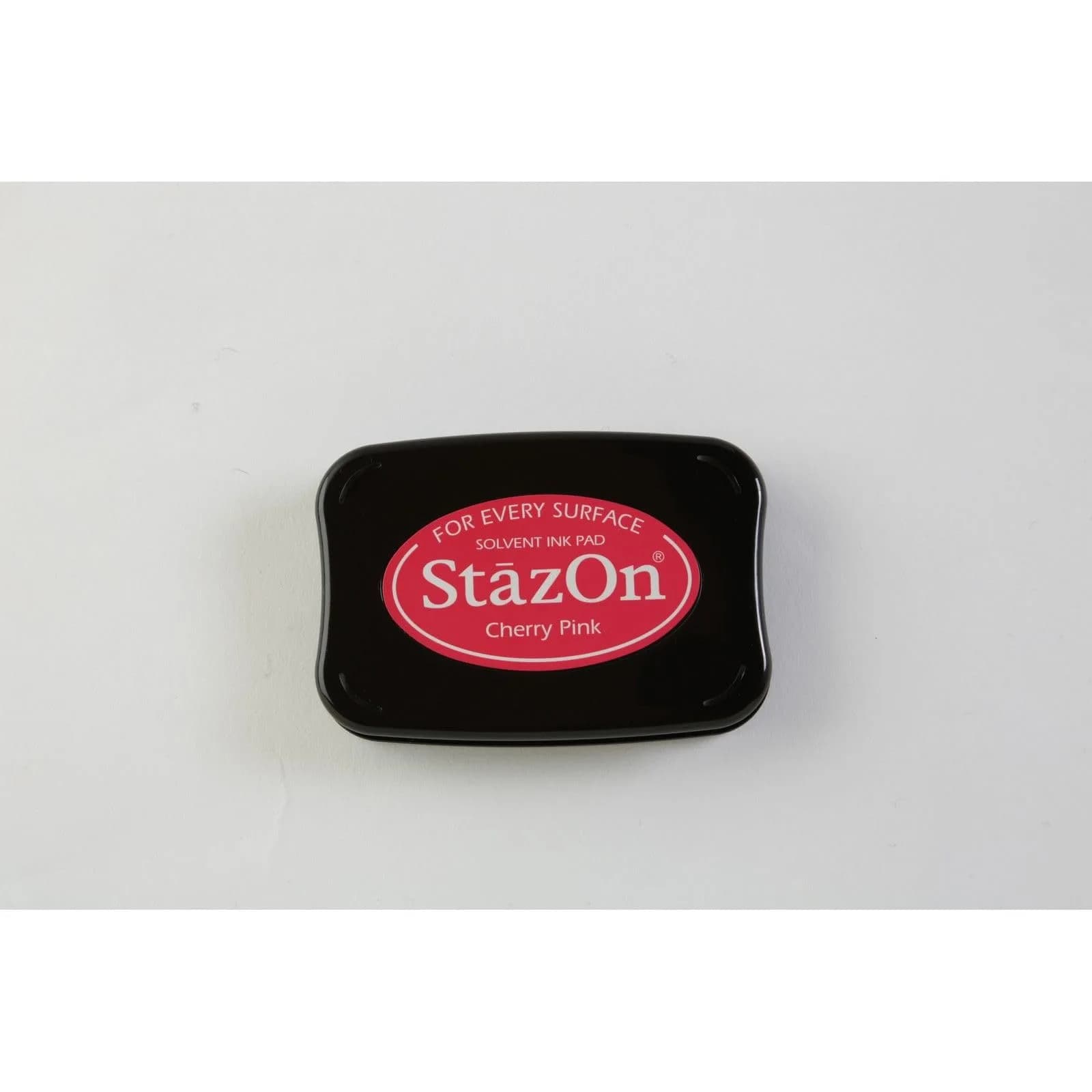Tsukineko Full-Size StazOn Multi-Surface Inkpad, Cherry Pink | Solvent-Based Ink for Non-Porous Surfaces