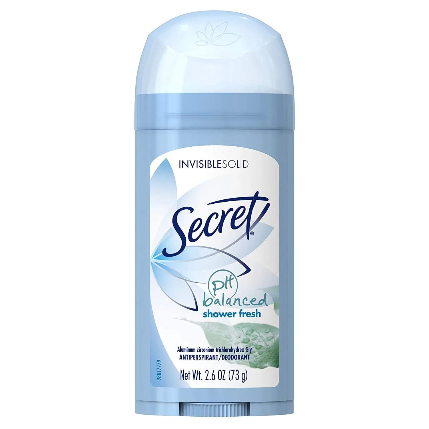 Secret Outlast Invisible Solid Antiperspirant Deodorant for Women, Shower Fresh, 2.6 oz (73.7 g) | 48-Hour Odor Protection — 2.6 Ounce
