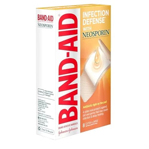 Band-Aid Adhesive Bandages Infection Defense Extra Large 8 Count | Sterile Wound Care with Neosporin thumbnail 3