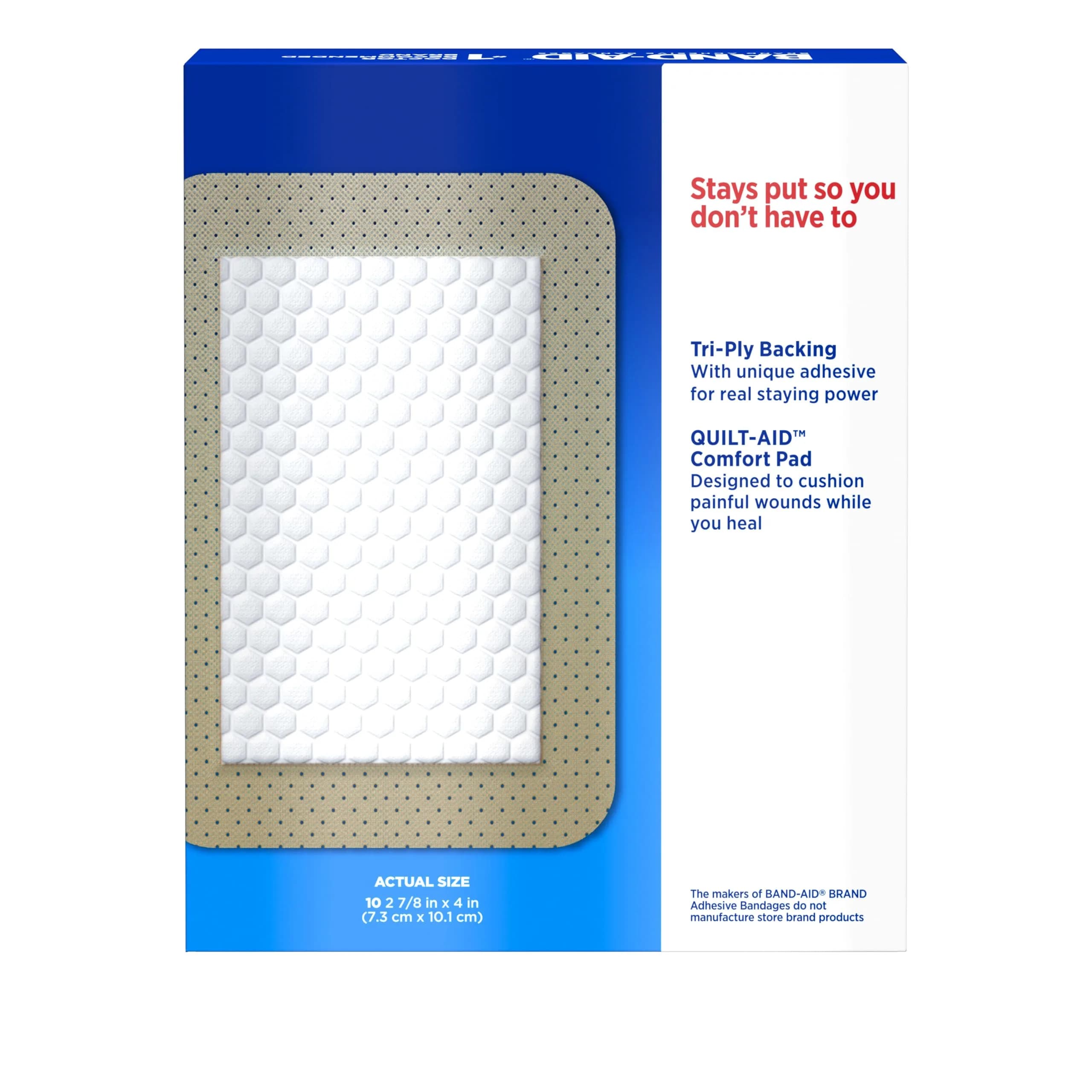 BAND-AID Brand Tru-Stay Sheer Adhesive Pads Large 10 Ct | Sterile Wound Care for Minor Cuts, Scrapes & Burns - view 7