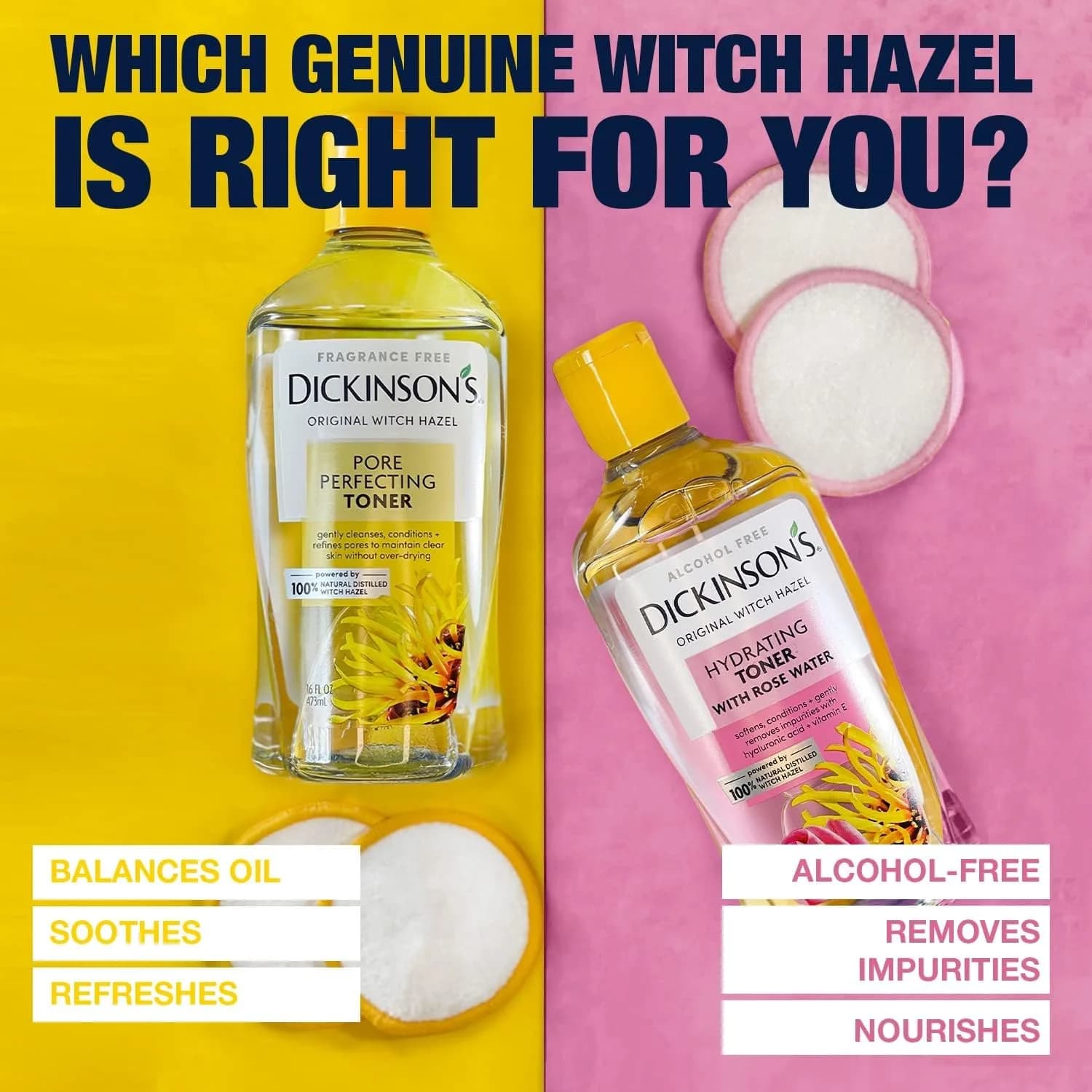 Dickinson's Original Witch Hazel Pore Perfecting Toner 473ml (16 Fl Oz) | Natural Distilled Witch Hazel for Pores - view 6
