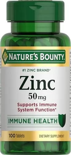 Nature's Bounty Zinc 50mg 100 Count Caplets | Supports Immune System, Skin Health & Antioxidant Function thumbnail 1