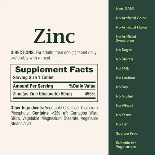 Nature's Bounty Zinc 50mg 100 Count Caplets | Supports Immune System, Skin Health & Antioxidant Function thumbnail 5