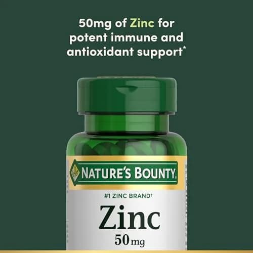 Nature's Bounty Zinc 50mg 100 Count Caplets | Supports Immune System, Skin Health & Antioxidant Function thumbnail 3