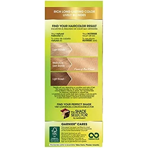 Garnier Nutrisse Permanent Hair Color Creme, 100 Extra-Light Natural Blonde (Chamomile) | Nourishing Triple Fruit Oil Formula thumbnail 3