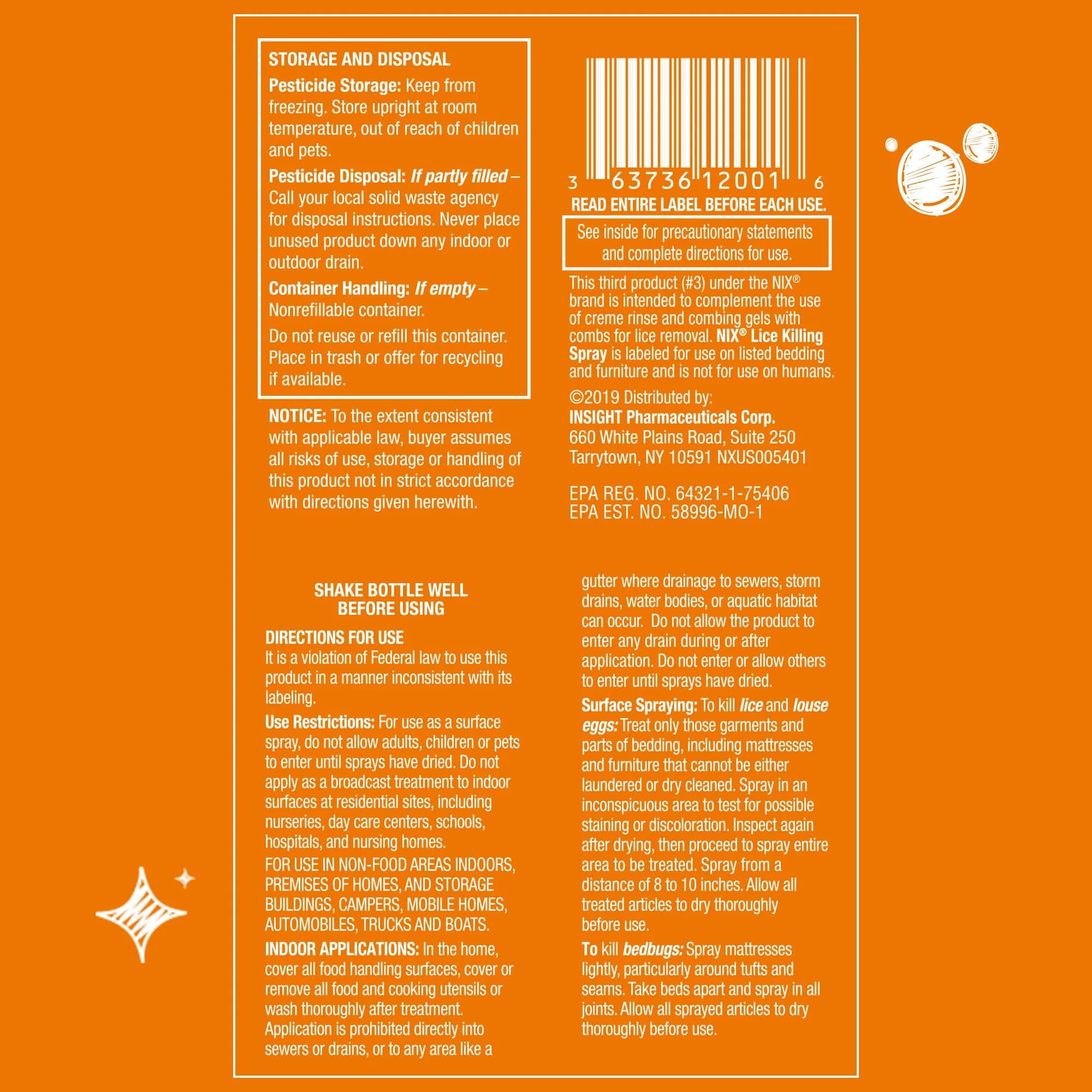 Nix Home Use Lice & Bed Bug Killing Spray 148ml (5 Fl Oz) | Kills Lice on Furniture & Bedding - view 5