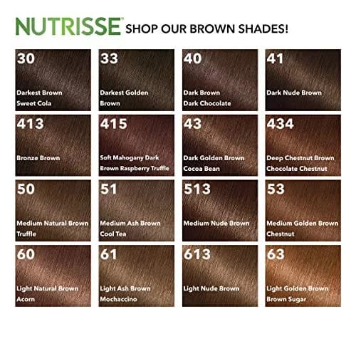 Garnier Nutrisse Nourishing Hair Color Creme, 50 Medium Natural Brown (Truffle) 4.13 fl oz (122 ml) | Permanent Grey Coverage thumbnail 5