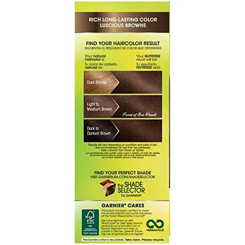 Garnier Nutrisse Nourishing Hair Color Creme, 50 Medium Natural Brown (Truffle) 4.13 fl oz (122 ml) | Permanent Grey Coverage thumbnail 3