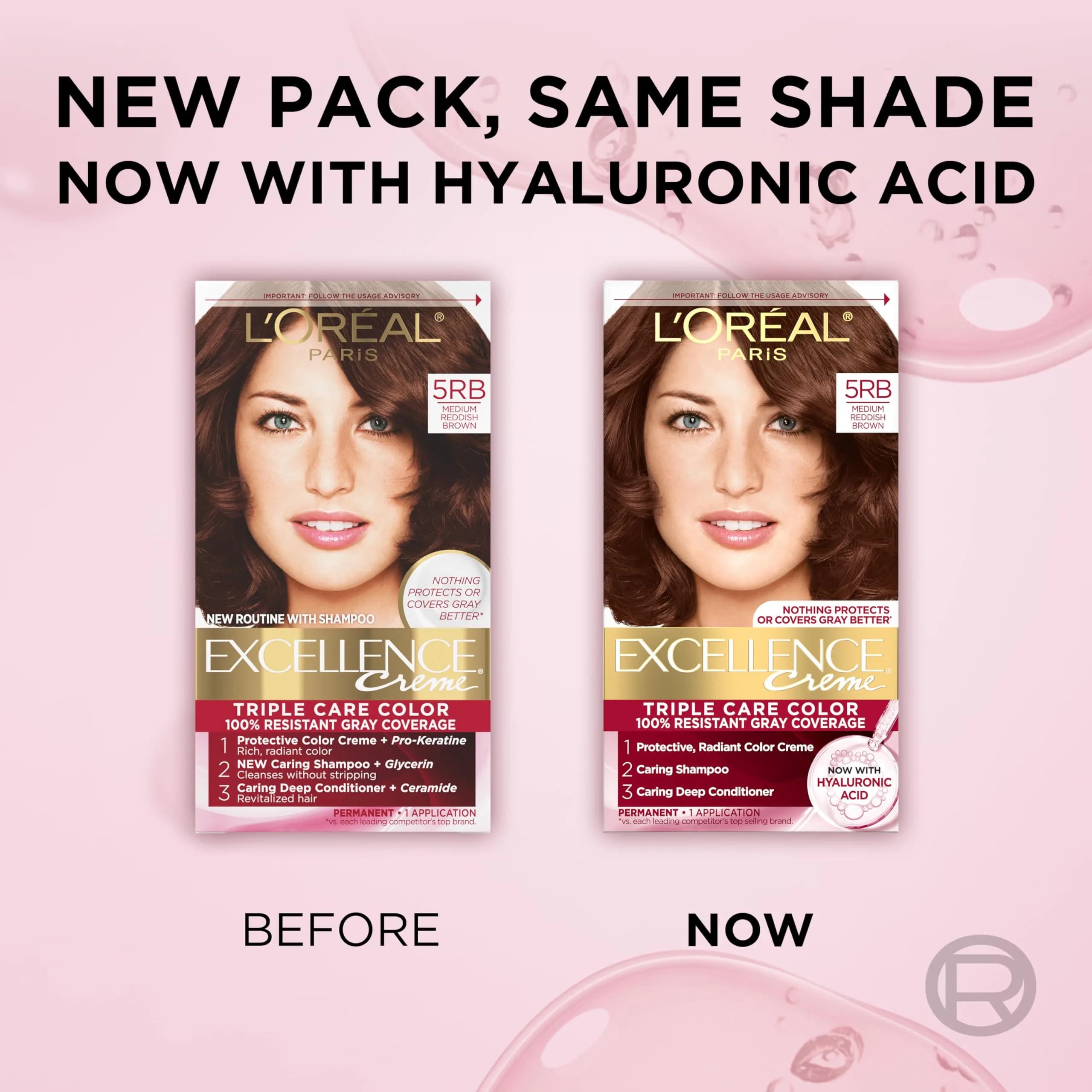 L'Oreal Paris Excellence Crème Permanent Hair Dye 5RB Medium Reddish Brown | Triple Care Color Routine with Hyaluronic Acid - view 9