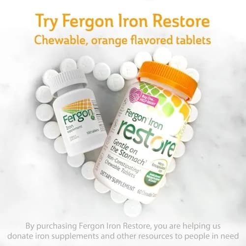 Fergon Iron Highly Soluble & Easily Digested, 27 mg Iron, 100 Tablets | Supports Red Blood Cell Production & Iron Deficiency thumbnail 4
