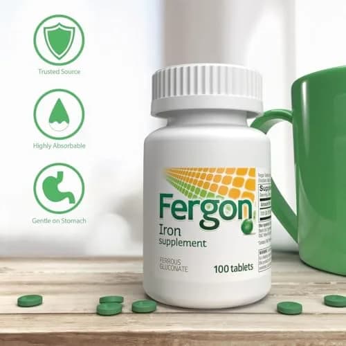 Fergon Iron Highly Soluble & Easily Digested, 27 mg Iron, 100 Tablets | Supports Red Blood Cell Production & Iron Deficiency thumbnail 5