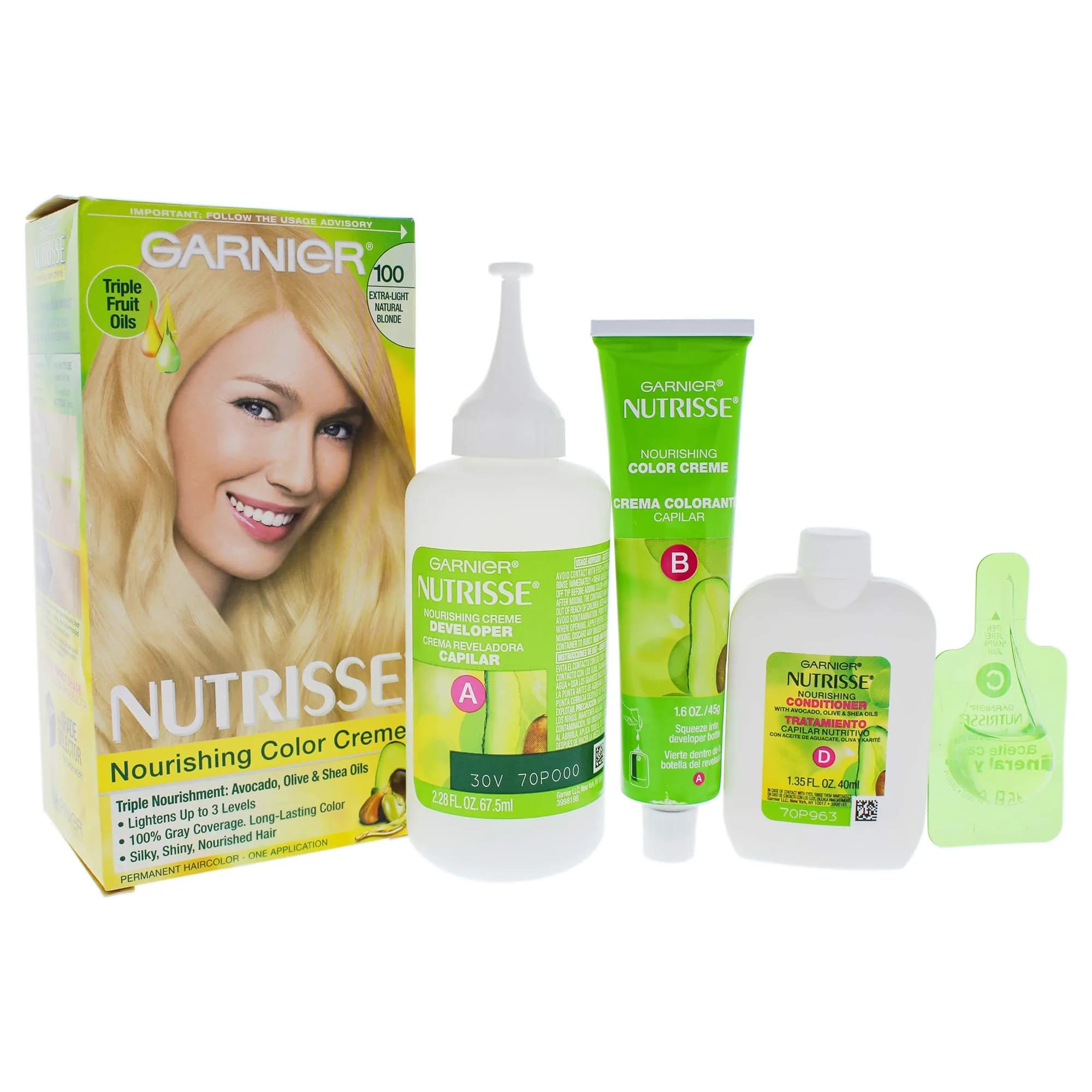 Garnier Nutrisse Nourishing Hair Color Creme H2 Golden Blonde, 1 Count | Permanent Grey Coverage - main product image