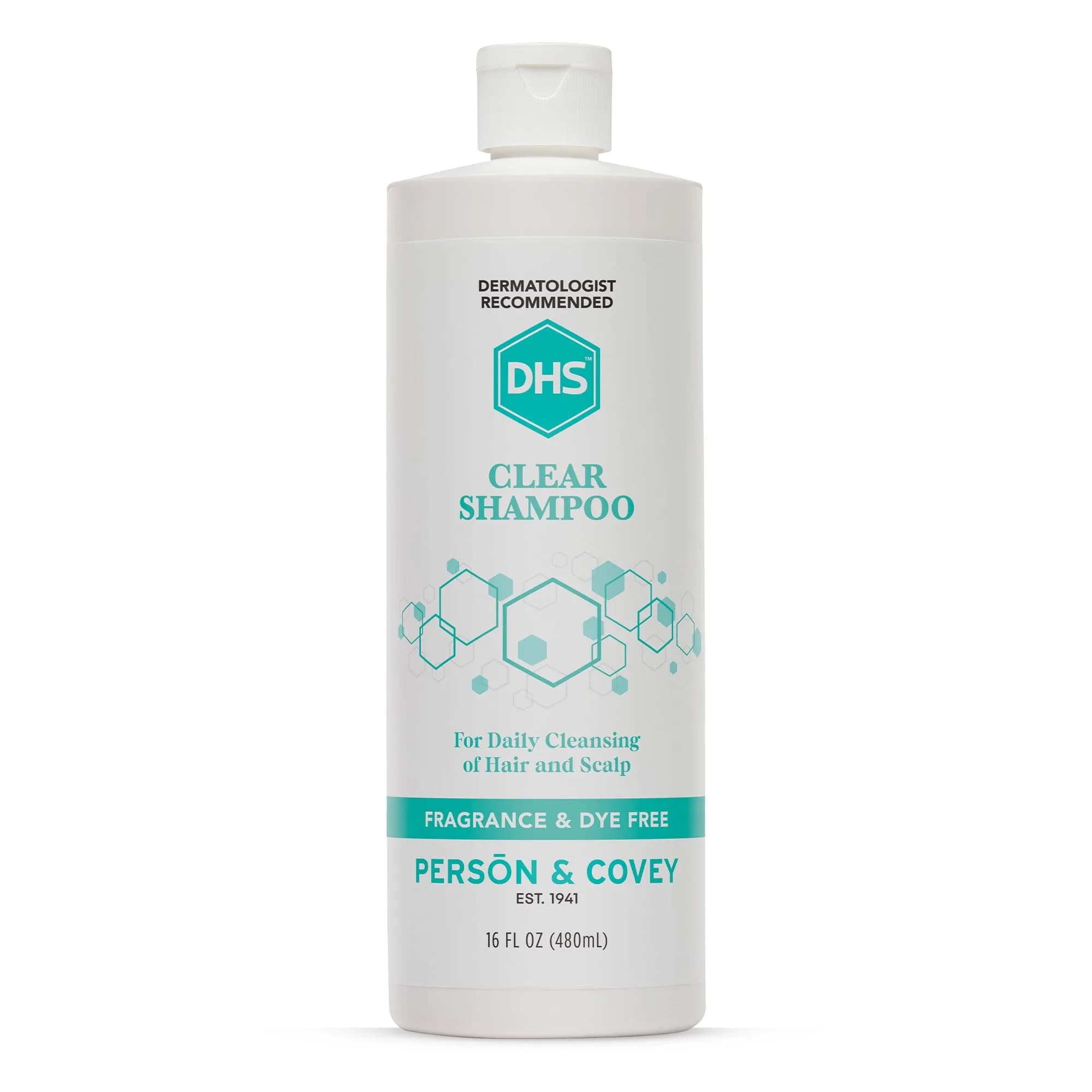 DHS Clear Shampoo for Sensitive Skin 16oz | Gentle, Fragrance-Free, Dermatologist Recommended — 16 Fl Oz